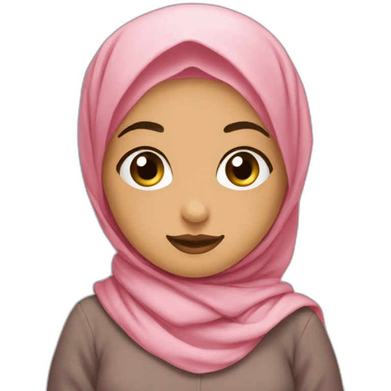 Cute hijabi whith ribbon emoji