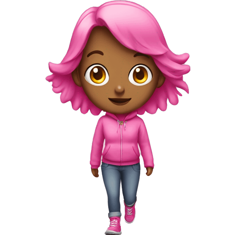 pink girl on a walk emoji