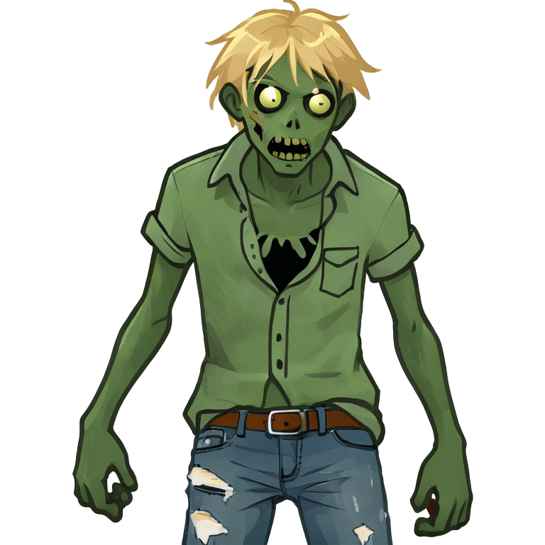 Boy zombie with blonde hair emoji