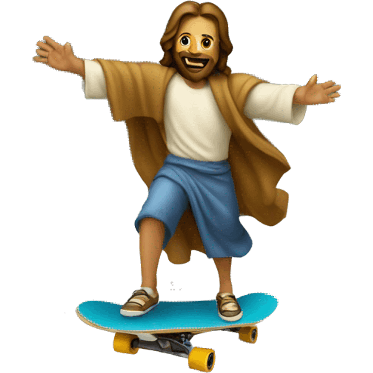 Jesus Christ riding skateboard emoji