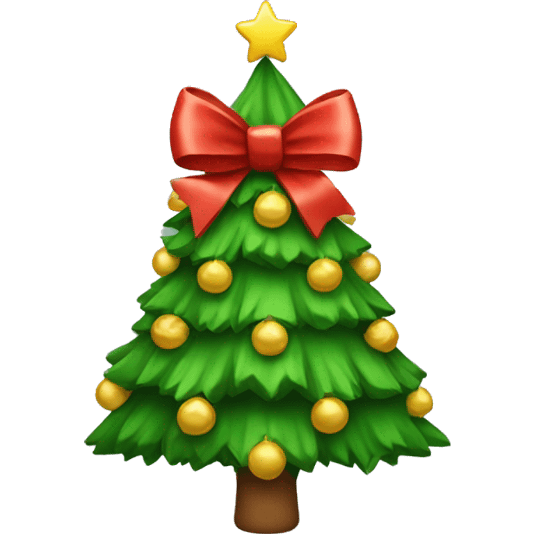 christmas tree with bow emoji