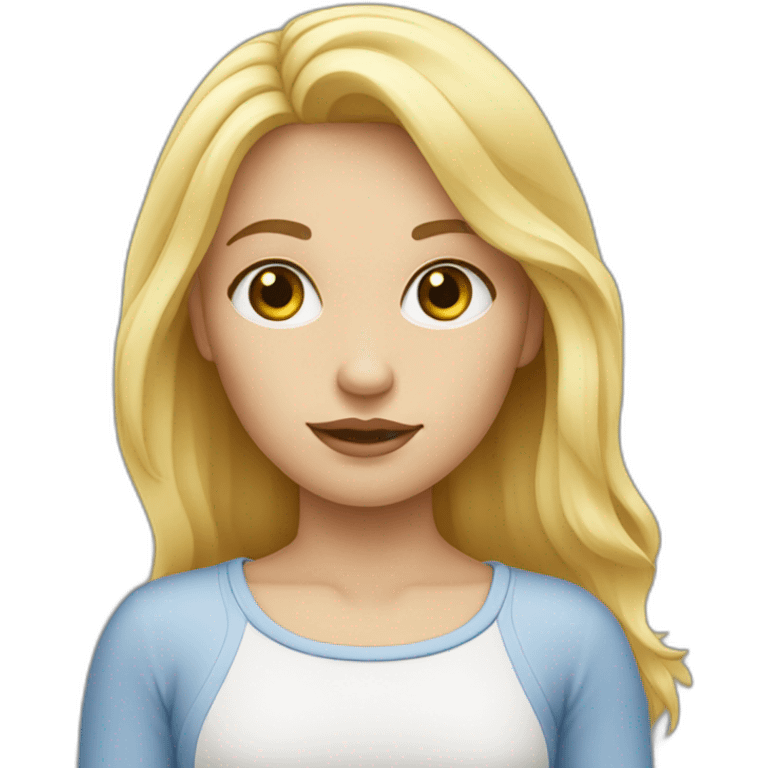 Fille blonde aux yeux bleus  emoji