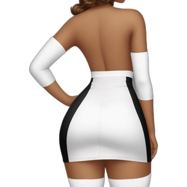 curvy-beauty-long-white-socks-black-skirt-back-view emoji