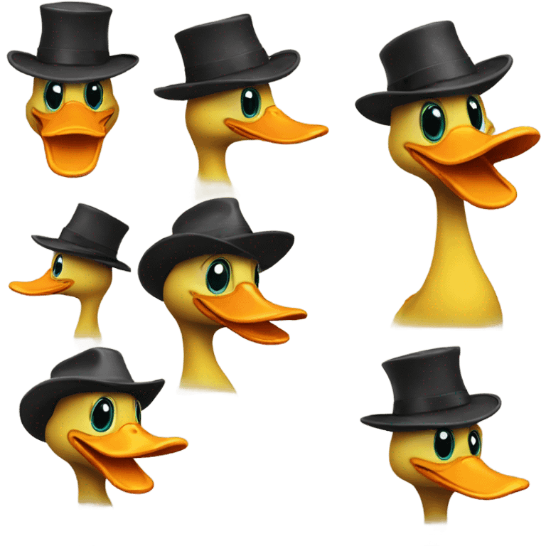 Duck with hat emoji