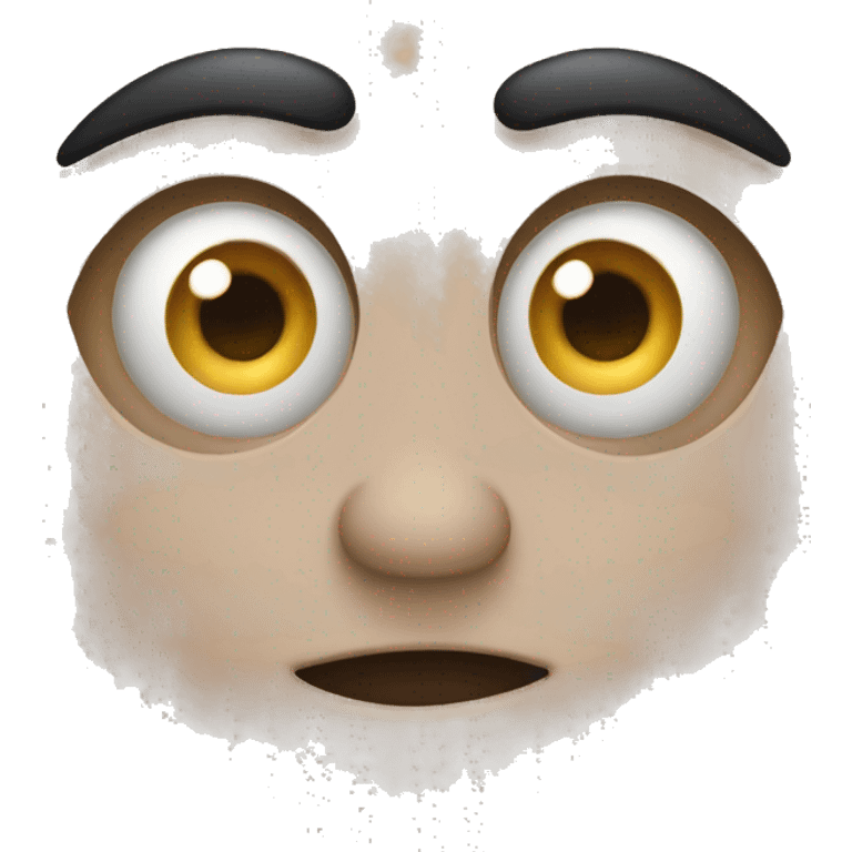 Emoji with one big eye and eyebrow raised emoji