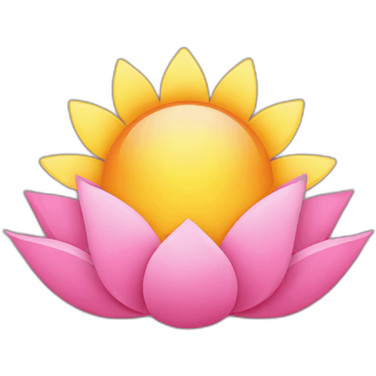 Pink Lotus and sun emoji