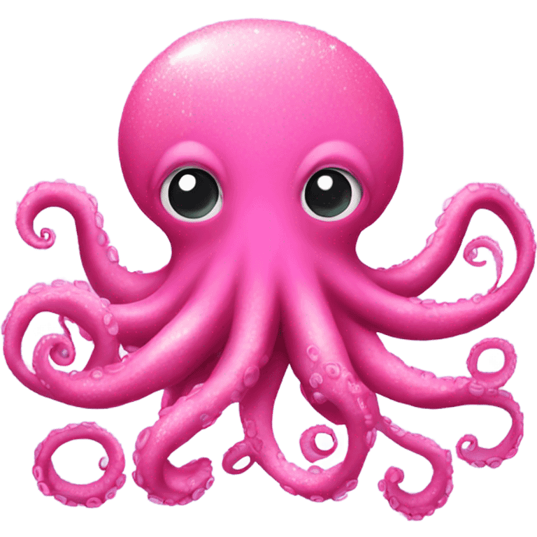 Pink octopus with glitter  emoji