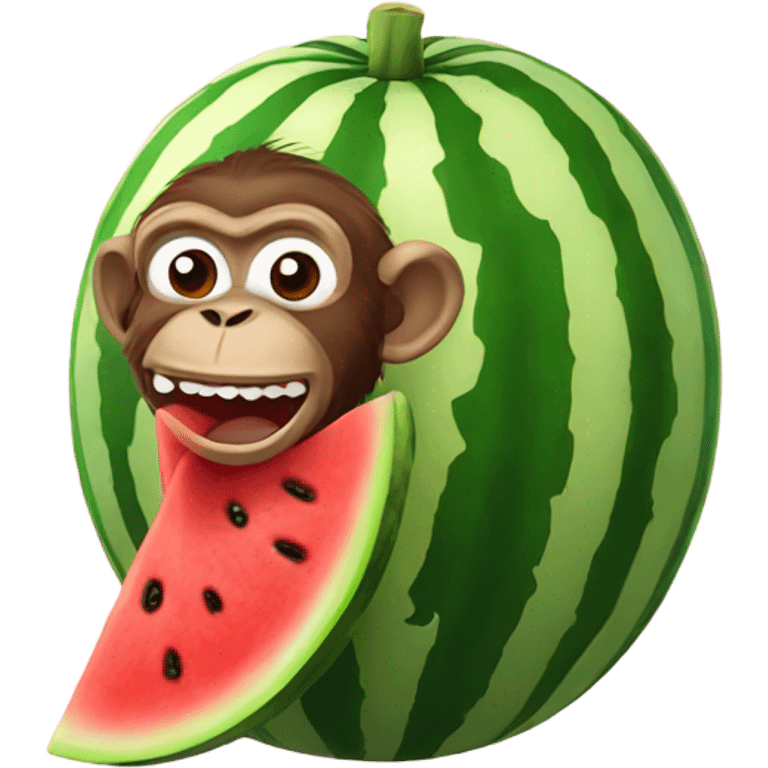 Monkey watermelon emoji