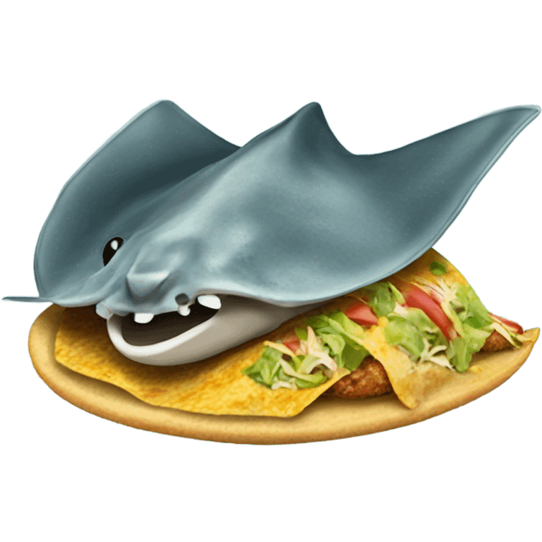 Stingray eating a taco emoji