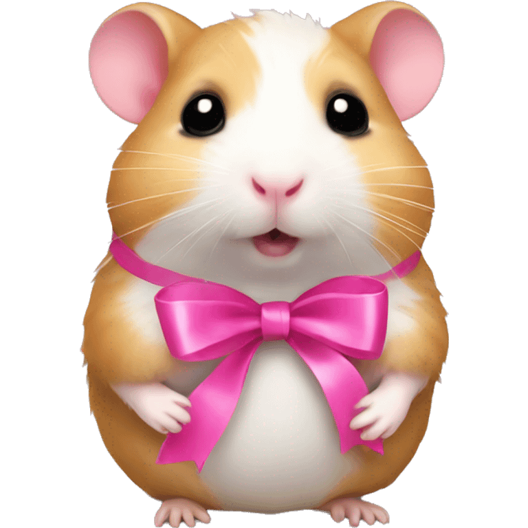 hamster with pink ribbon emoji