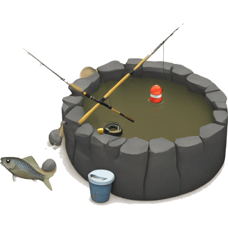 Fishing at the pothole emoji