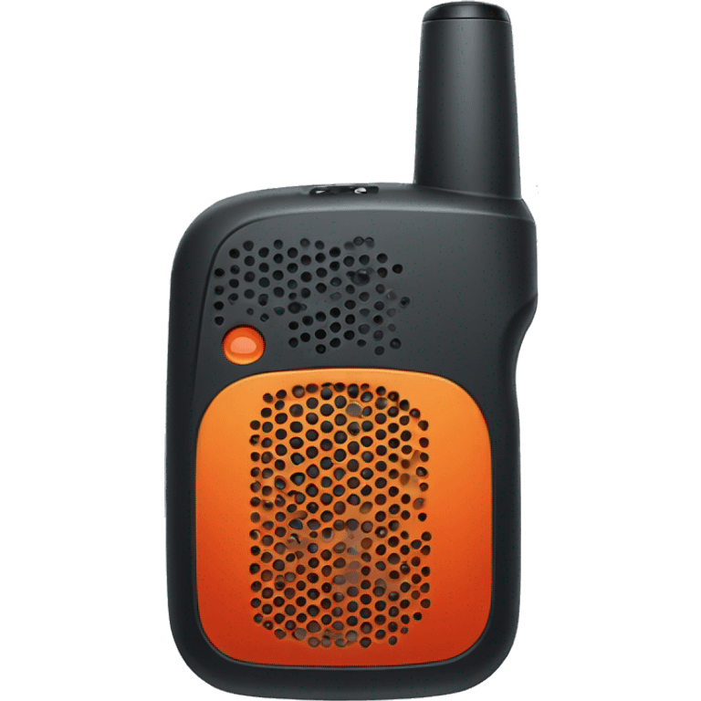 black walkie talkie with red-orange button on side emoji