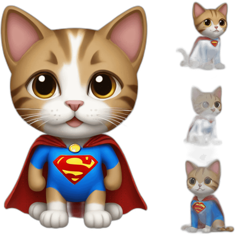 cat wearing a superman dress emoji