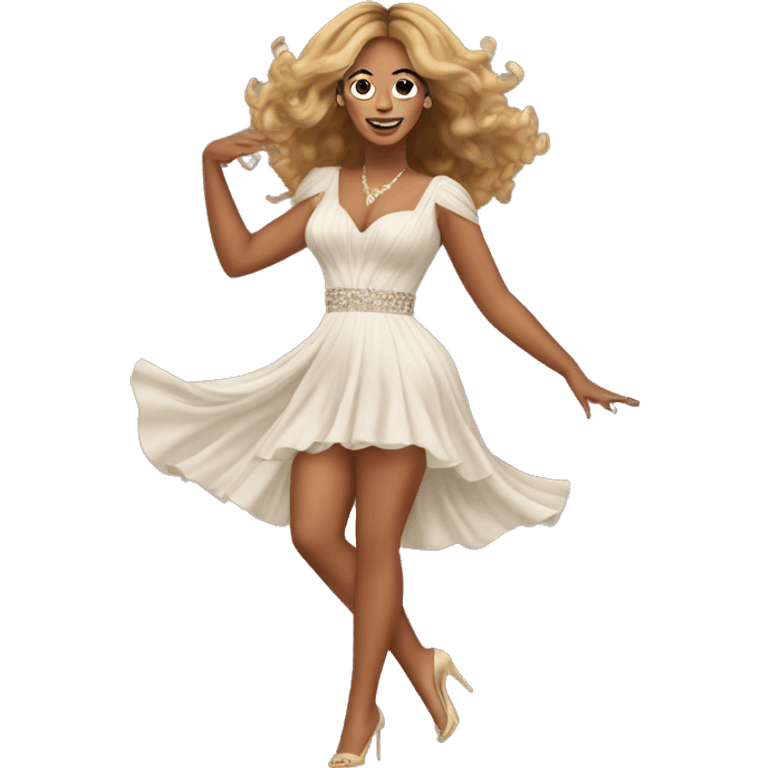 Beyoncé dancing in a see dress emoji