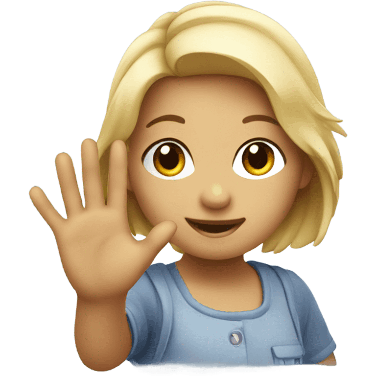 Cute girl waving  emoji