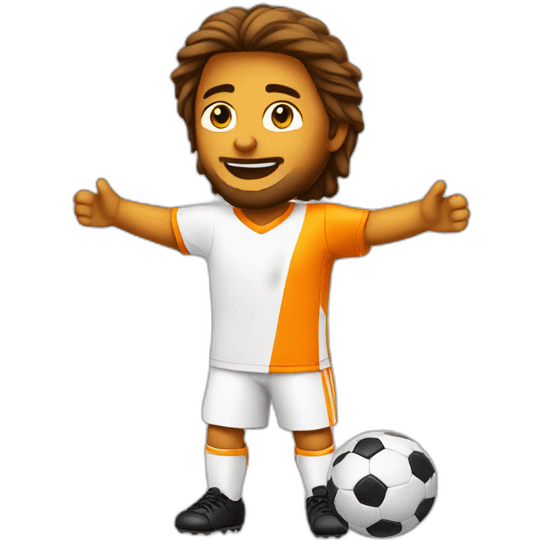 Jésus Chris play soccer orange emoji