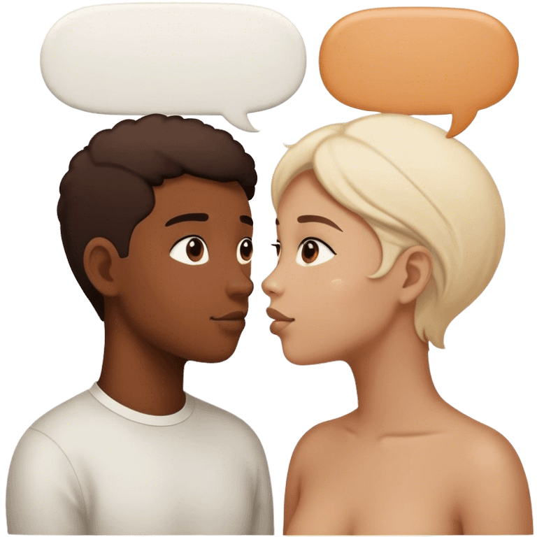 two people facing each other and a talk baloon between them, creating a sense of conversar emoji