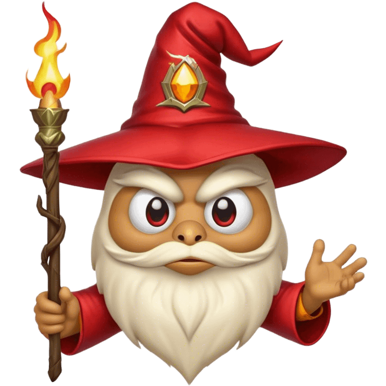 pepe with wizard hat casting red lightning emoji