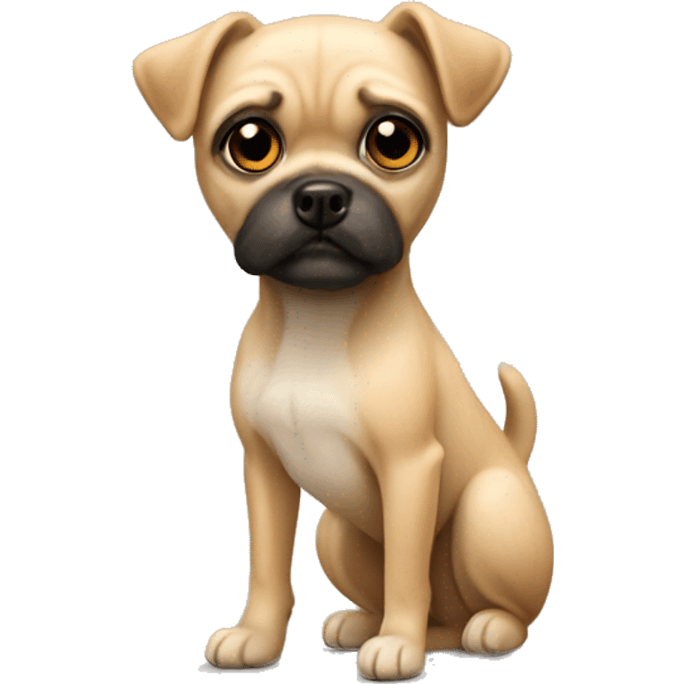 small terrier dog fawn colored with a pug tail  emoji