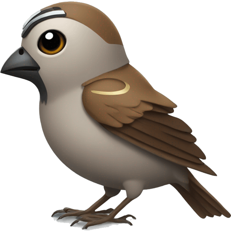 sparrow with a jetpack emoji