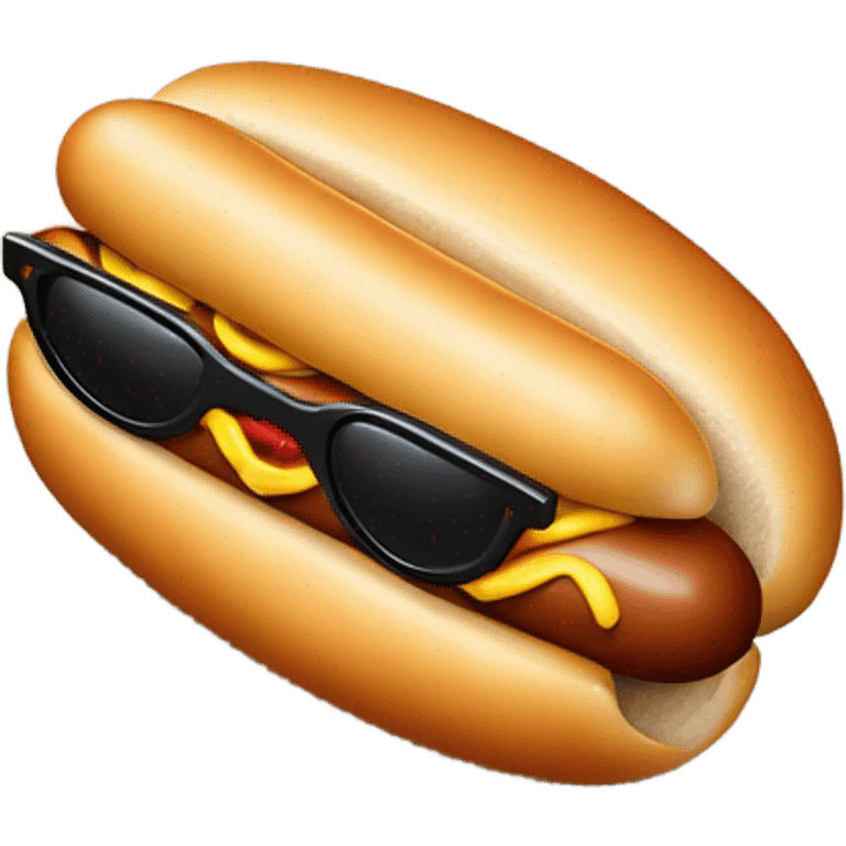 A hot dog wearing glasses emoji