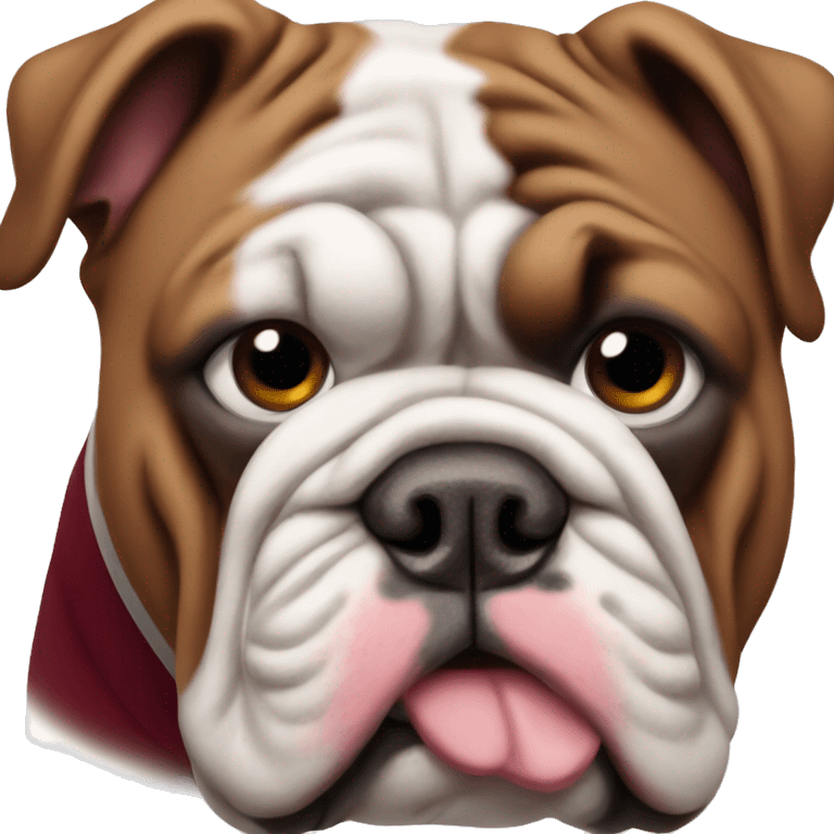 Bulldog in maroon at emoji