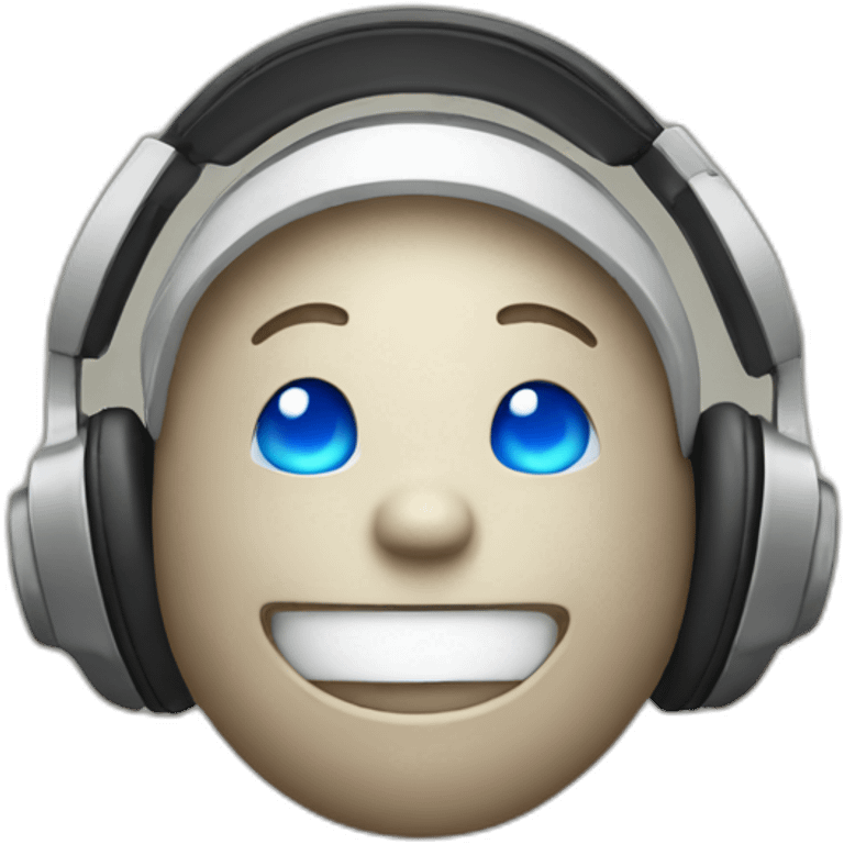 Happy emoji using headphones enjoying music emoji