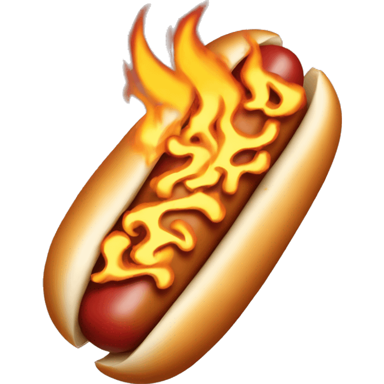 hotdog with fire on it emoji