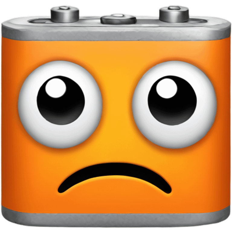 Orange battery feeling fear emoji