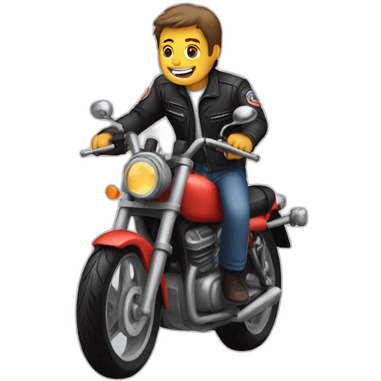 men in motorcycle take a cat emoji