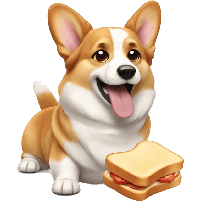 corgi eating toast  emoji