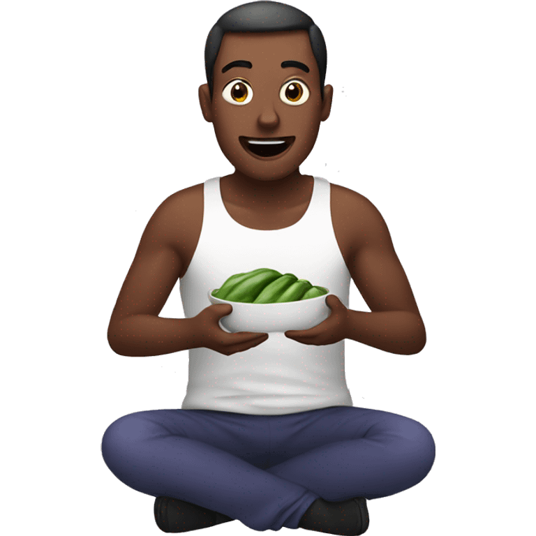 Man eating eggplant emoji