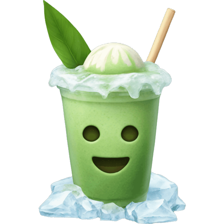 Iced matcha coconut emoji