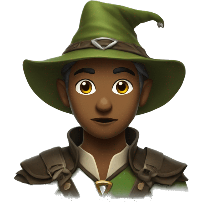 Fierce elf ranger wearing fedora  emoji