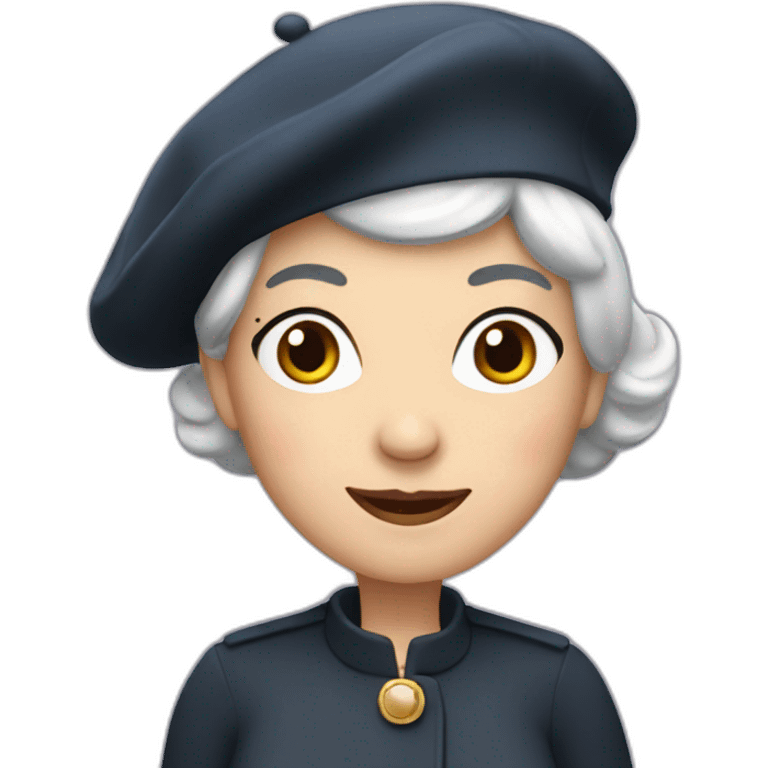 sixty years old lady with black hair wearing a French beret emoji