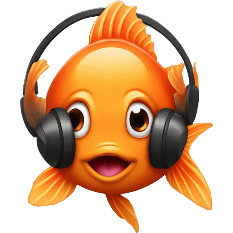 Goldfish wearing headphones  emoji