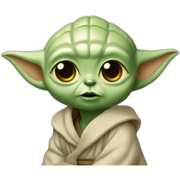 Bébé yoda qui boit une vie  emoji