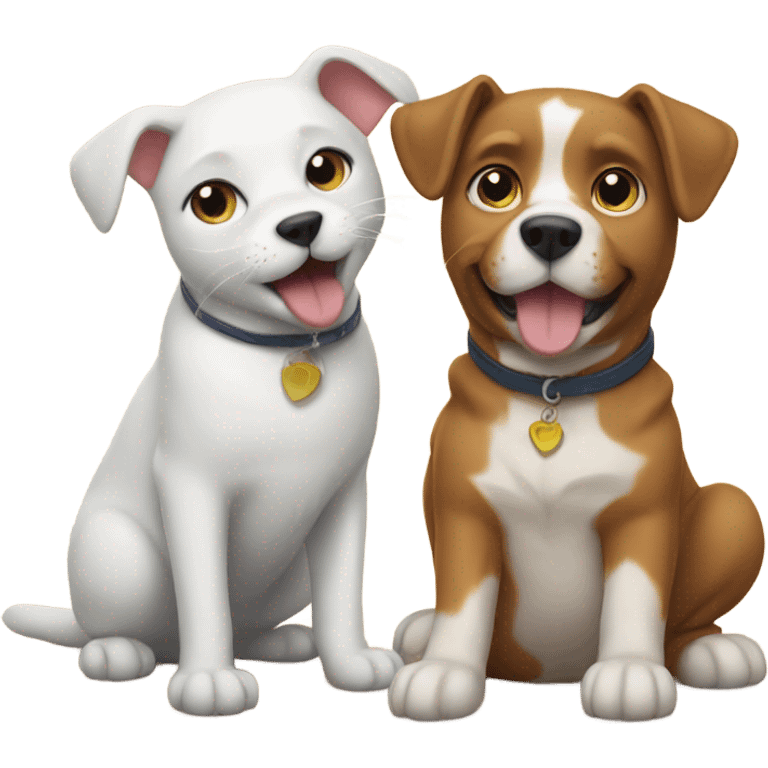 Cat and dog friends  emoji