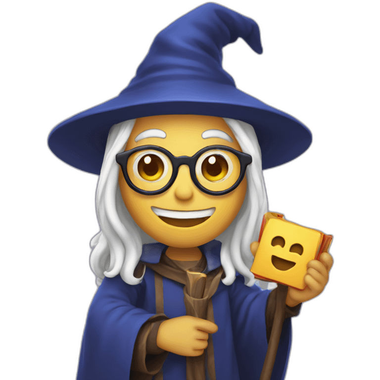 wizard holding the instagram app icon emoji