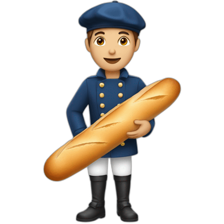 french person with beret holding baguette emoji