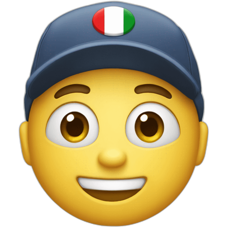 Round Smile in Italian cap with large fields emoji