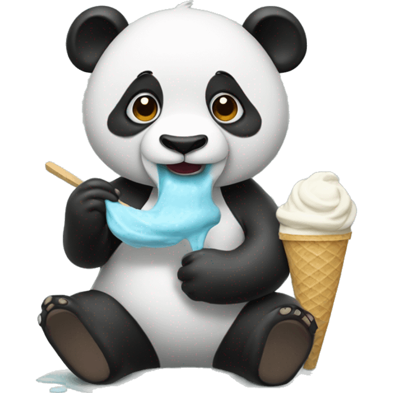 Panda eating ice cream emoji