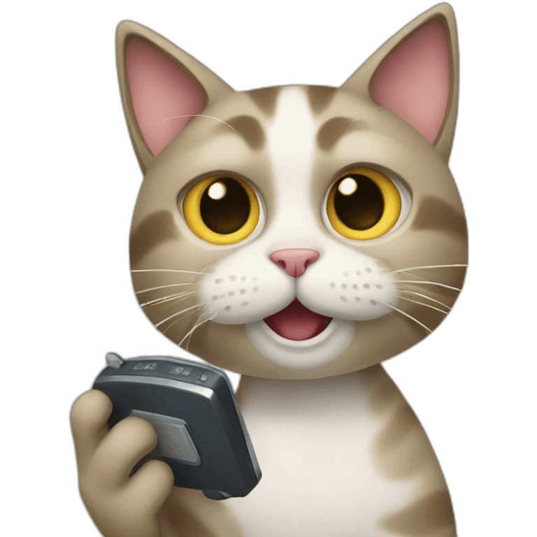 cat playing phone emoji