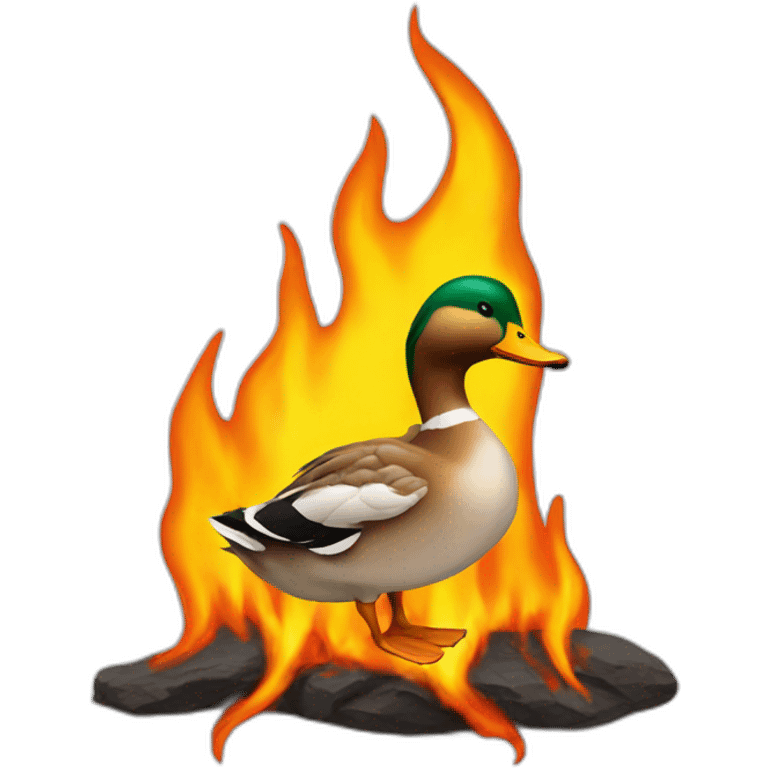 duck on fire emoji