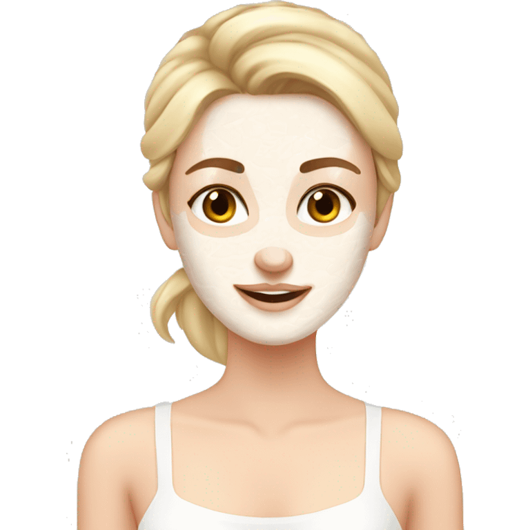 White girl doing skin care emoji