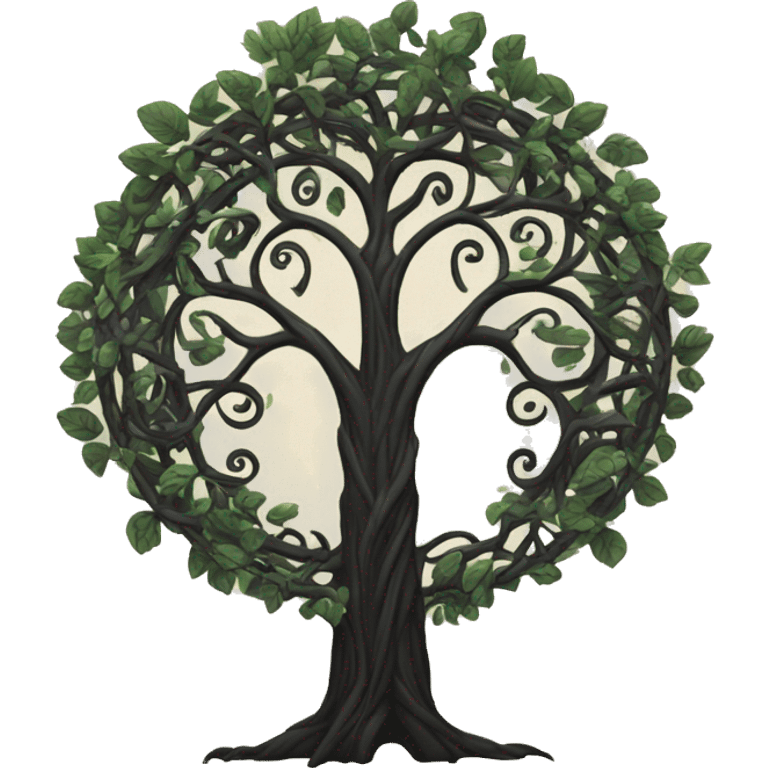 Black Viking style tree of Life  emoji