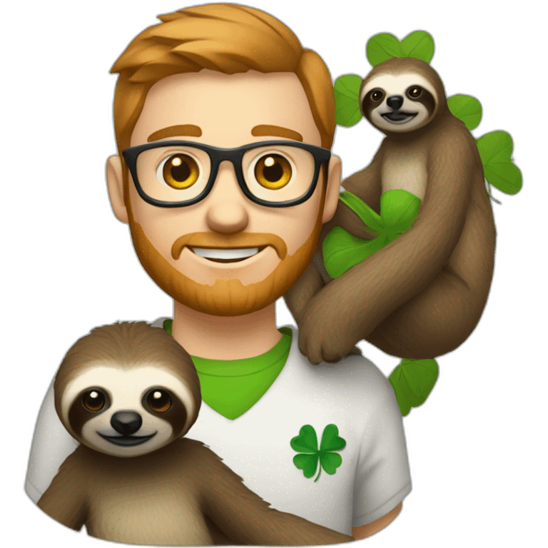 irish software engineer with a sloth around the neck emoji