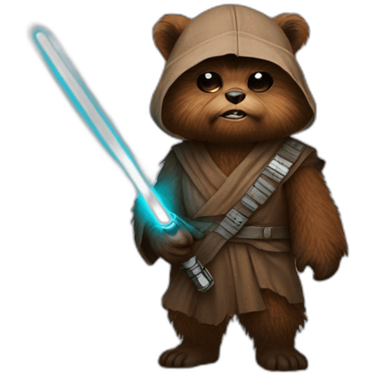 Ewok with lightsaber emoji