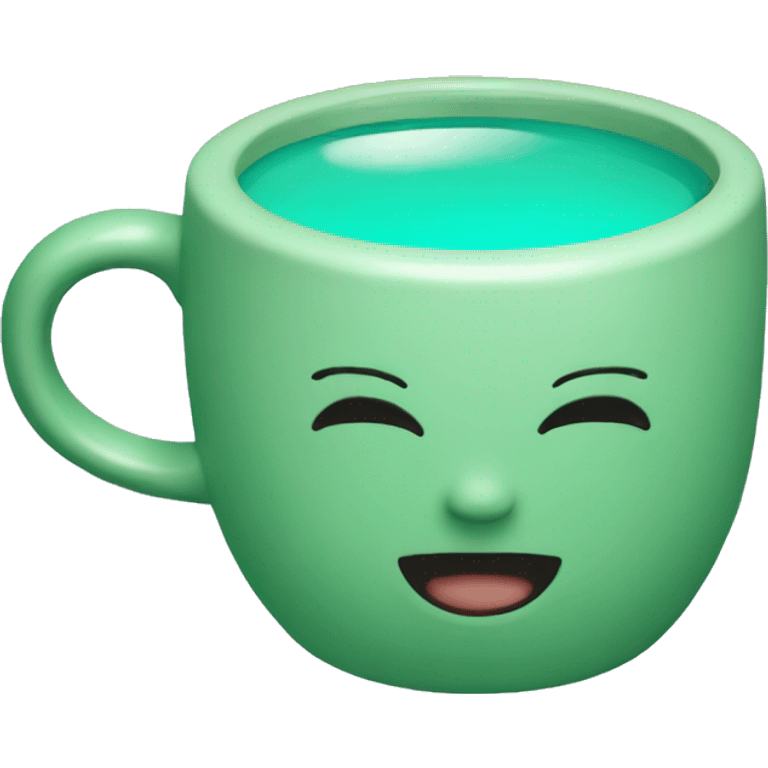 coffee with JITTERY JADE green, VAPORWAVE BLUE colors emoji