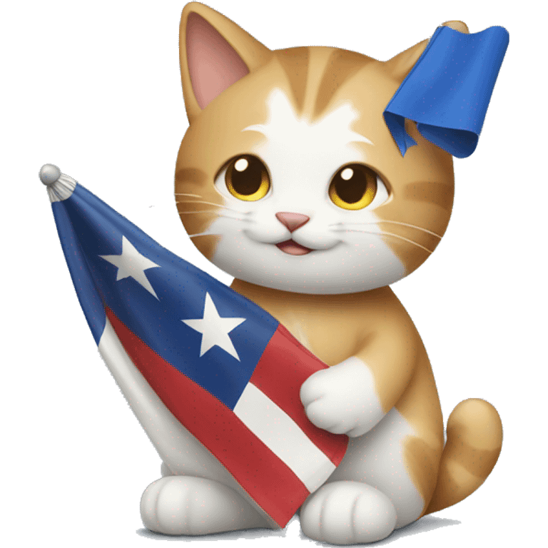 cat hugging texas flag emoji